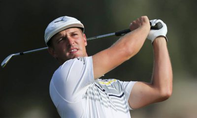 Photo of Bryson DeChambeau hitting an iron